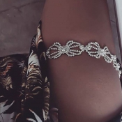 Lovely Trendy Rhinestone Decorative Sliver Body Ch