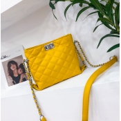 Lovely Trendy Chain Strap Yellow Crossbody Bag