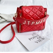 Lovely Trendy Zipper Design Red Crossbody Bag