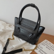 Lovely Vintage Chain Strap Black Crossbody Bag