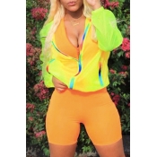 Lovely Casual Hooded Patchwork Multicolor Coat