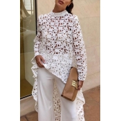 Lovely Work Hollow-out White Blouse