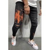 Lovely Casual Printed Orange Jeans