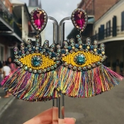 Lovely Trendy Tassel Design Multicolor Alloy Earri