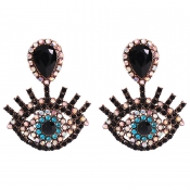 Lovely Retro Hollow-out Black Alloy Earring