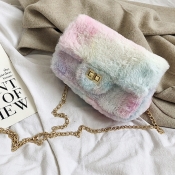 Lovely Retro Chain Strap Multicolor Crossbody Bag