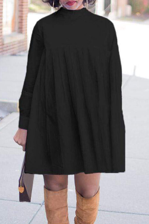 Lovely Trendy Turtleneck Black Mini T-shirt Dress от Lovelywholesale WW