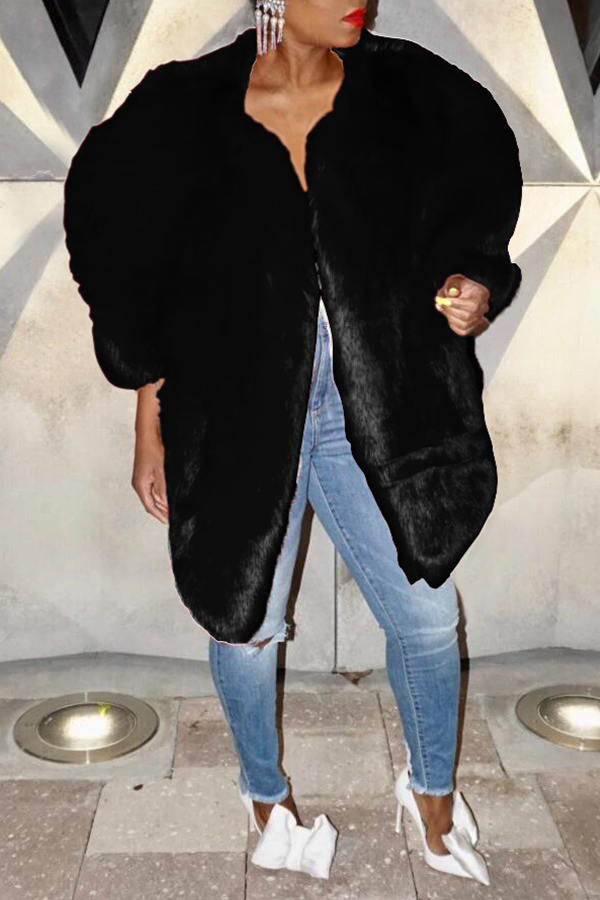 

Lovely Sweet Winter Black Coat