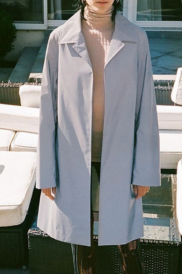 

Lovely Trendy Grey Trench Coat