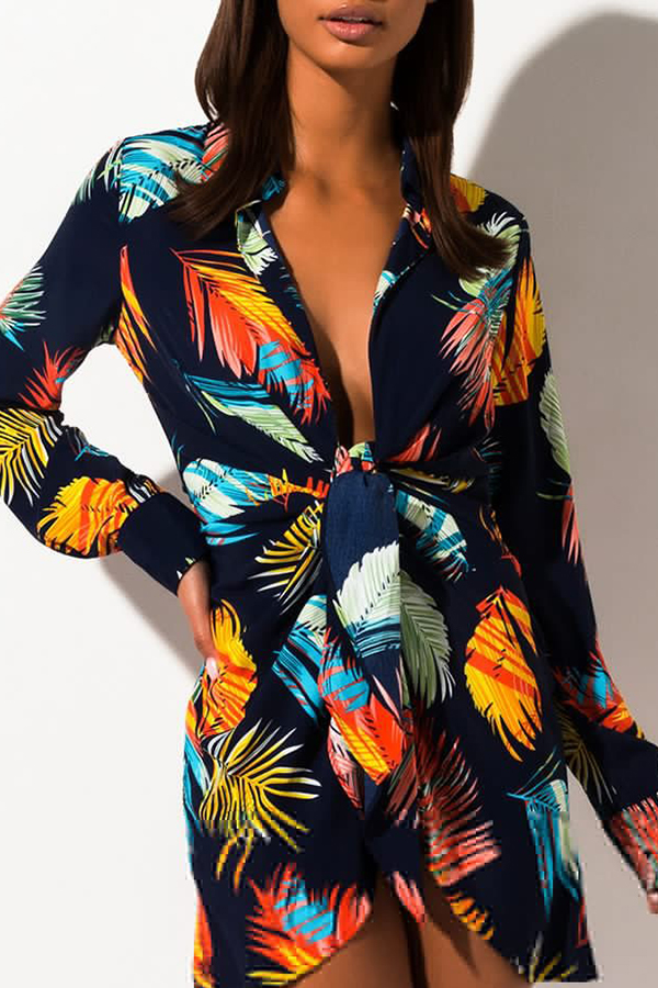 

Lovely Trendy Printed Navy Blue Mini Dress, Black