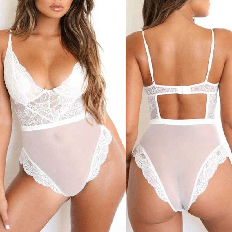 

Lovely Sexy See-through White Teddies