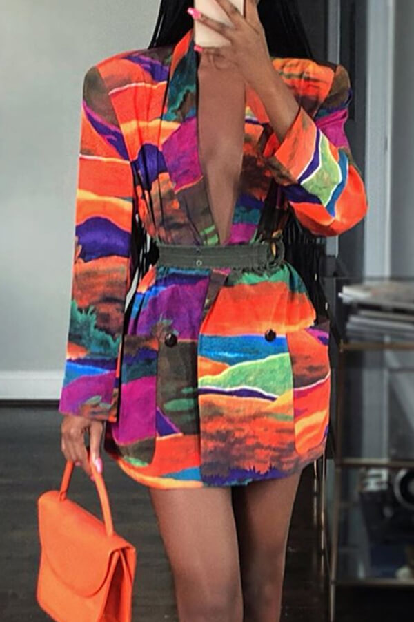 

Lovely Casual Printed Multicolor Blazer, Multi