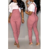Lovely Casual Skinny Pink One-piece Jumpsuit