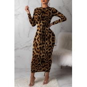 Lovely Casual Leopard Print Black Ankle Length Dre