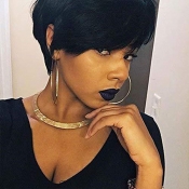 Lovely Casual Short Black Wigs