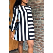 Lovely Chic Striped Black Mini Dress