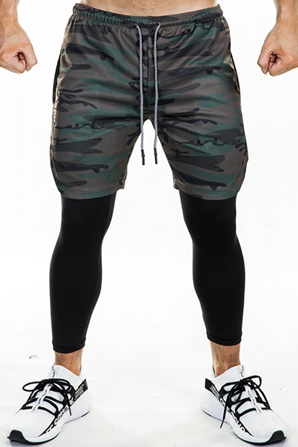 

Lovely Sportswear Patchwork Camouflage Printed Pants, Camo