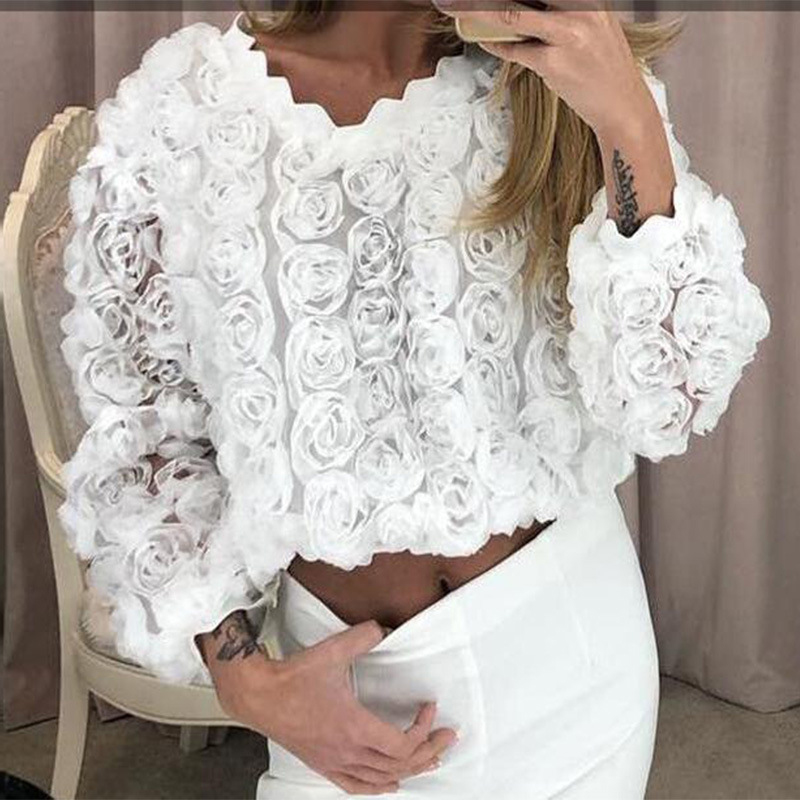 

Lovely Sweet O Neck White Blouse