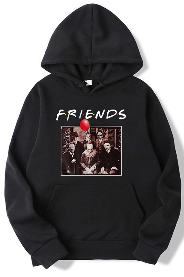 

Lovely Street Printed Black Hoodie