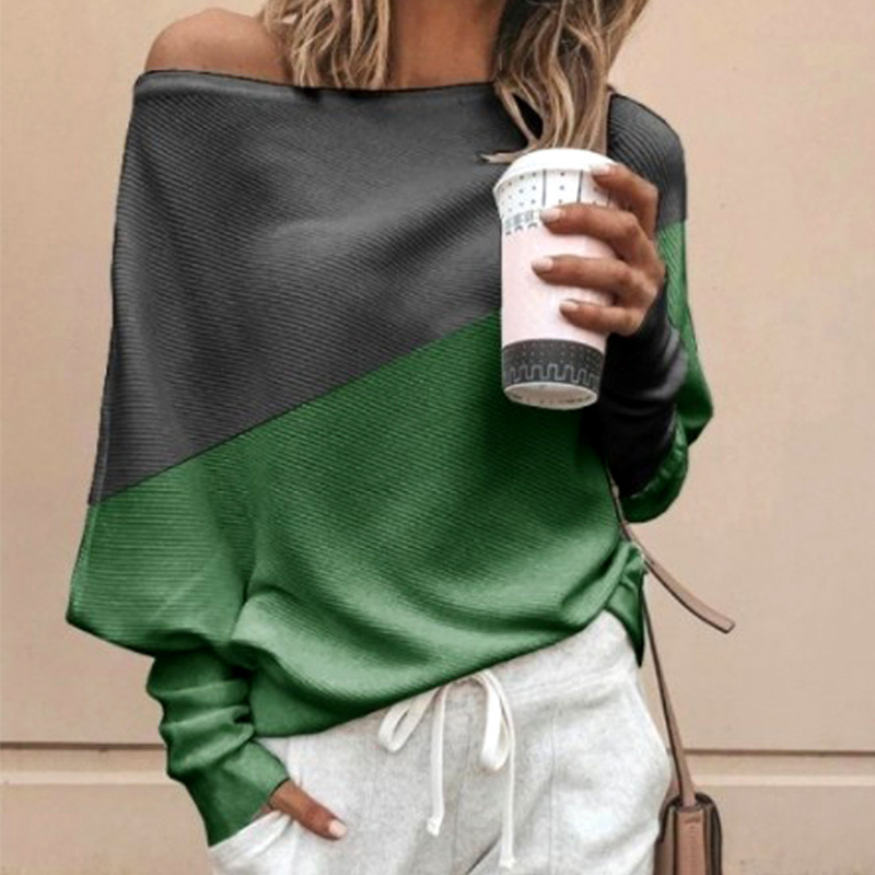 

Lovely Work Color-lump Green Sweater