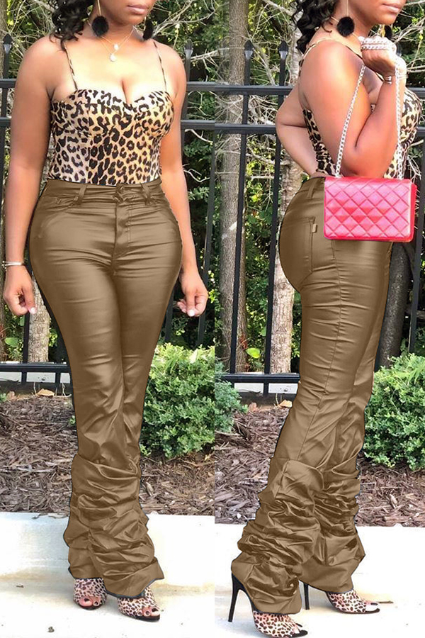 

Lovely Casual Tassel Design Khaki Pants