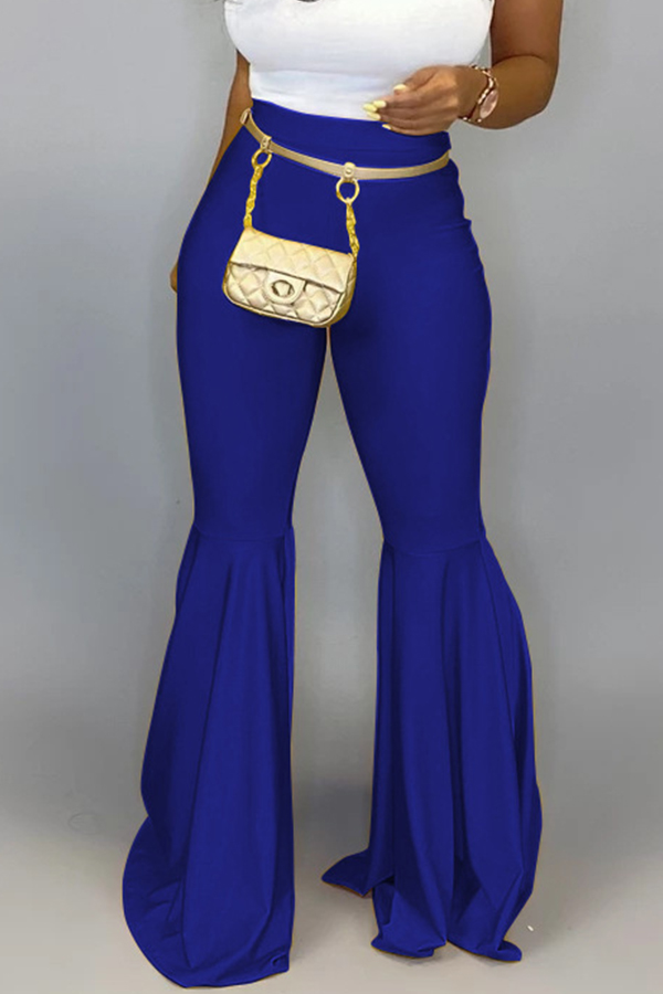 Cheap Pants Lovely Casual Flared Blue Pants