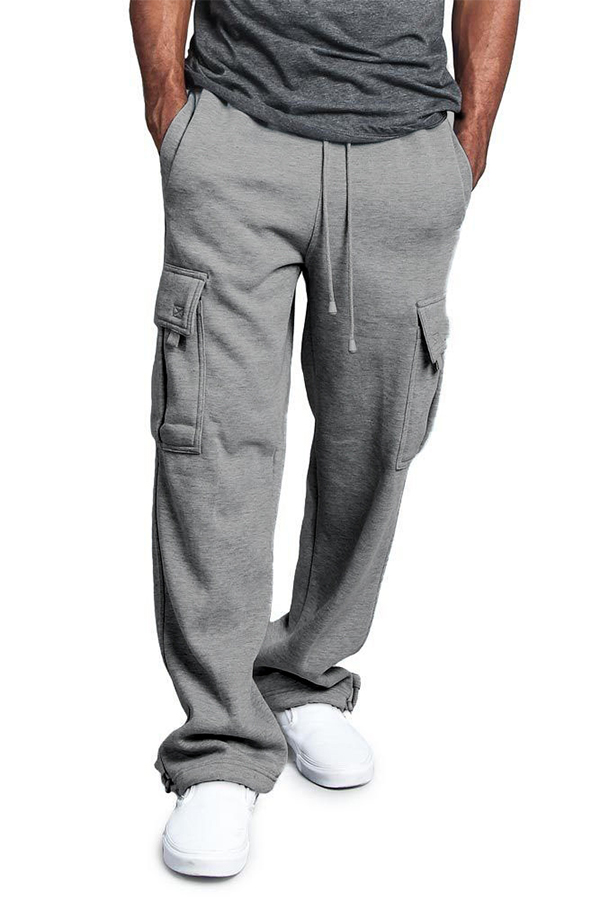 

Lovely Casual Pocket Dark Grey Pants, Light grey