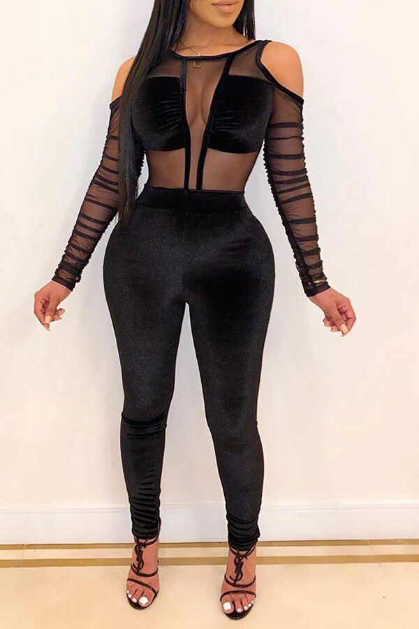Lovely Sexy See-through Black One-piece Jumpsuit_Jumpsuit_Jumpsuits ...