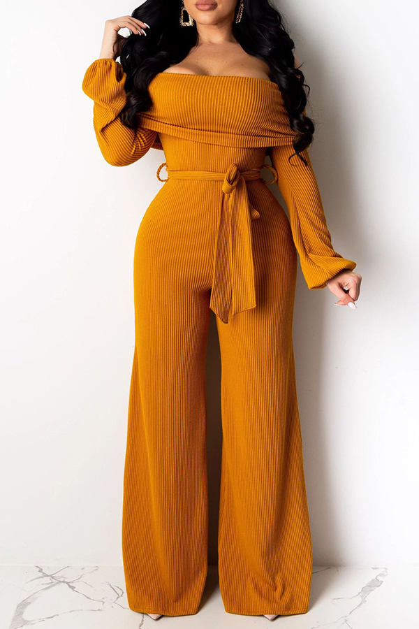 

Lovely Trendy Loose Yellow One-piece Jumpsuit