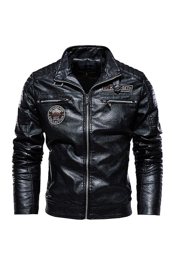 

Lovely Casual Zipper Design Black Coat