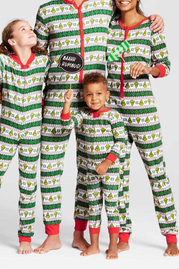 

Lovely Family Printed Green One-piece Jumpsuit