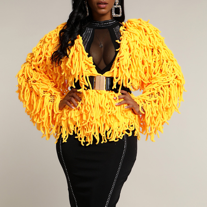 

Lovely Trendy Tassel Design Croci Coat