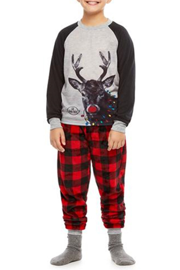 

Lovely Family Printed Blue Boys Two-piece Pants Set