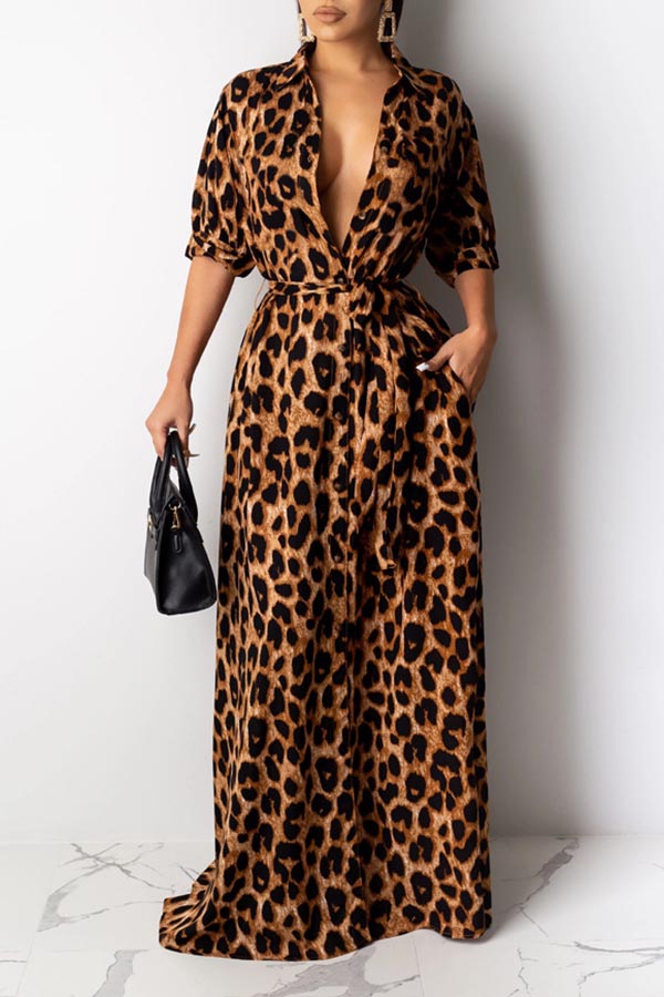 full length leopard print dress