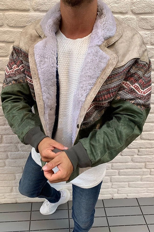 

Lovely Casual Patchwork Green Suede