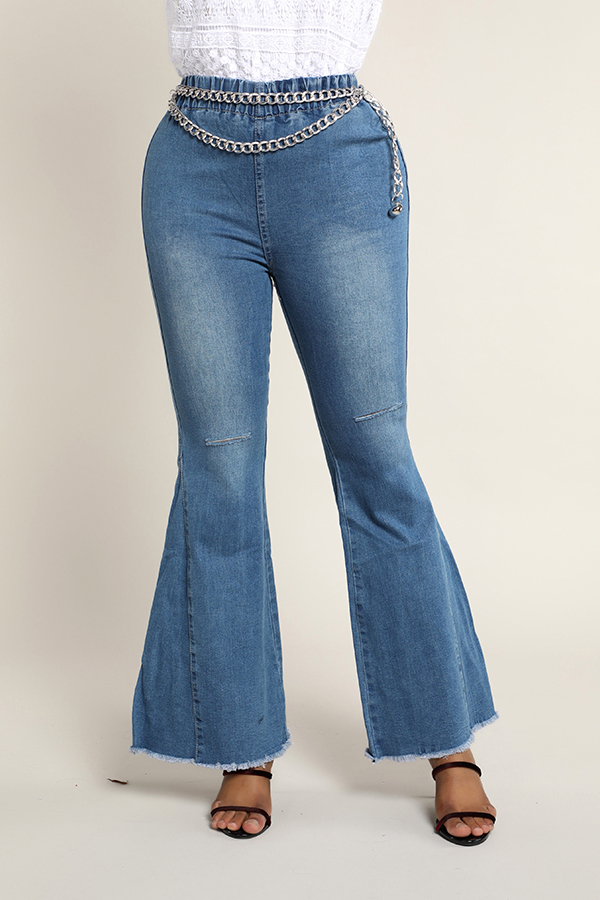 

Lovely Casual Flared Blue Jeans