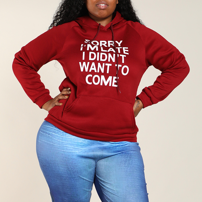 plus size red hoodie