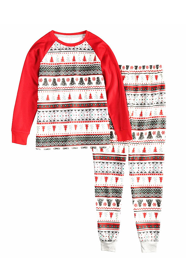 

Lovely Family Santa Claus Printed White Kids Two-piece Pants Set