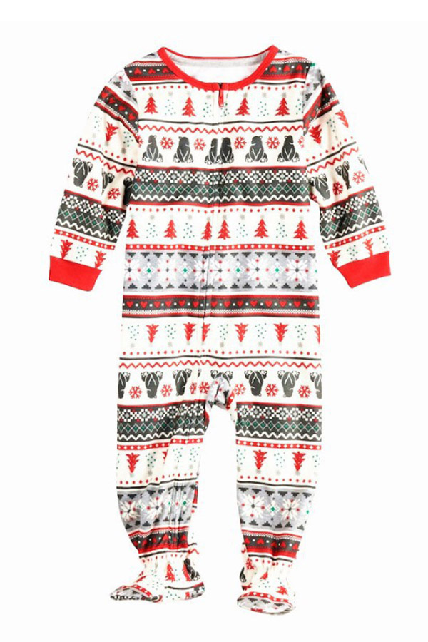 Cheap Girls Jumpsuit Lovely Family Santa Claus Printed White Baby One