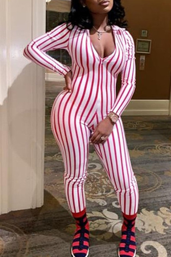 Cheap Jumpsuit Lovely Trendy Striped Pink One-piece Jumpsuit