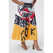 Lovely Casual Printed Multicolor Plus Size Skirts