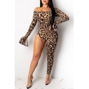 Lovely Sexy Leopard Printed One-piece Jumpsuit