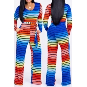 Lovely Casual Striped Multicolor One-piece Jumpsui