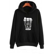 Lovely Casual Letter Printed Black Hoodie