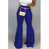 Lovely Casual Flared Blue Pants