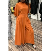 Lovely Casual V Neck Loose Croci Two-piece Pants S