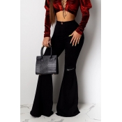 Lovely Casual Flared Black Pants