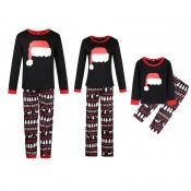 Lovely Family Mother Printed Black Two-piece Pants