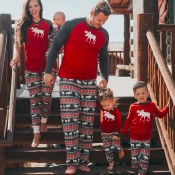 Lovely Family Printed Red Father Two-piece Pants S