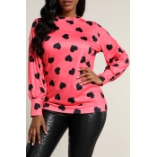 Lovely Casual Printed Watermelon Red Sweatshirt Ho